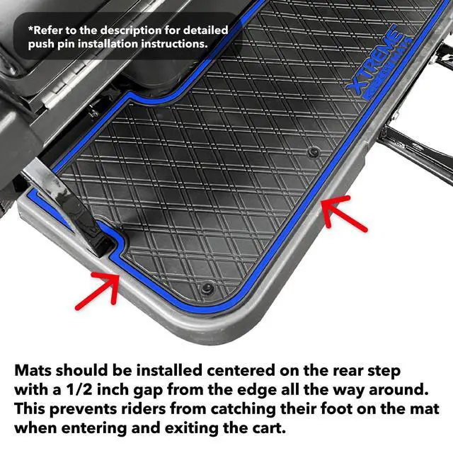 Alt view image 7 of 7 - for MadJax Gen 150, GTW MACH1 or MODZ Flip4 Rear Seat | Fits MadJax Genesis 150 GTW MACH1 MODZ Flip4 Rear Seat Kit Steps, 41" x 12", Full Coverage Floor Liner, Double Diamond Design
