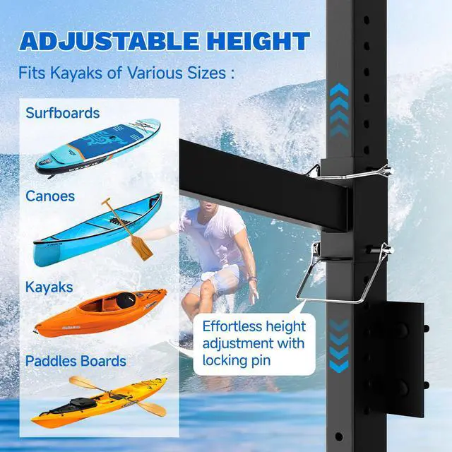 Alt view image 4 of 7 - Kayak Storage Rack, Heavy Duty 2/4-Tier Rack for Kayaks & Paddleboards