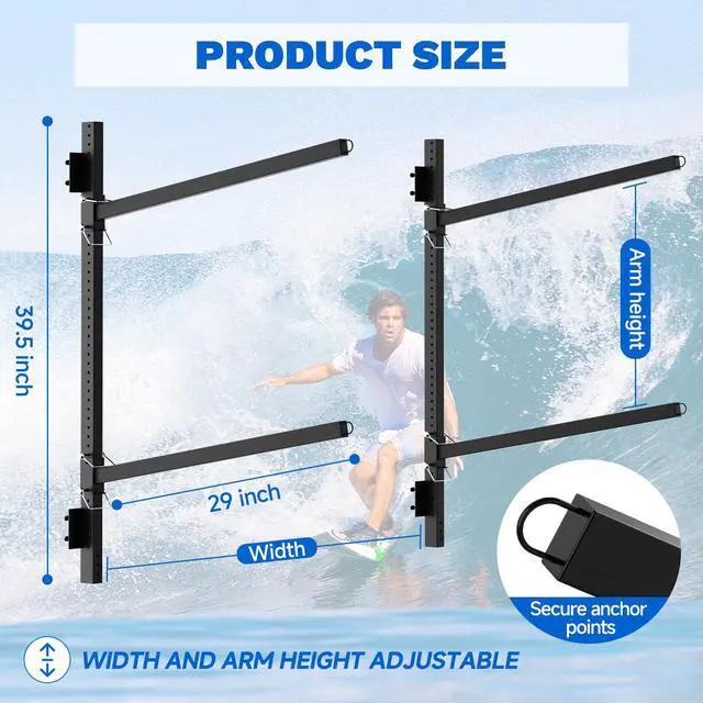 Alt view image 6 of 7 - Kayak Storage Rack, Heavy Duty 2/4-Tier Rack for Kayaks & Paddleboards