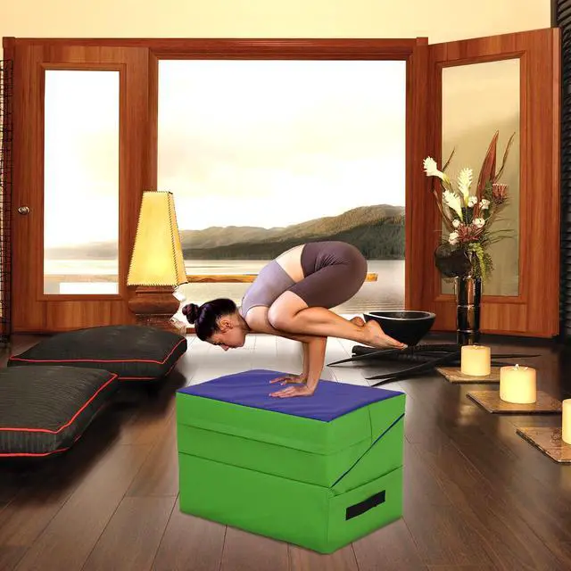 Alt view image 7 of 7 - Gymnastics Mat Incline Indoor/Outdoor Tumbling Mats yoga mat for Home Gym Folding Exercise Mat with Non-Slip Surface & Handles Cheese Wedge Mat