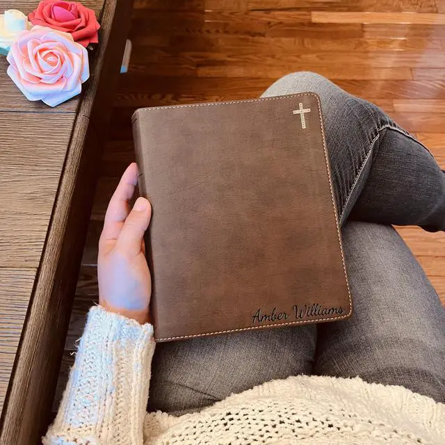 Alt view image 2 of 7 - Personalized NIV Bible with name Engraved, NIV Journaling Bible, Custom Engraved Name, New International Version, Baptism Gifts
