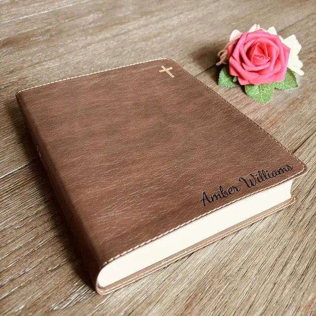Alt view image 4 of 7 - Personalized NIV Bible with name Engraved, NIV Journaling Bible, Custom Engraved Name, New International Version, Baptism Gifts