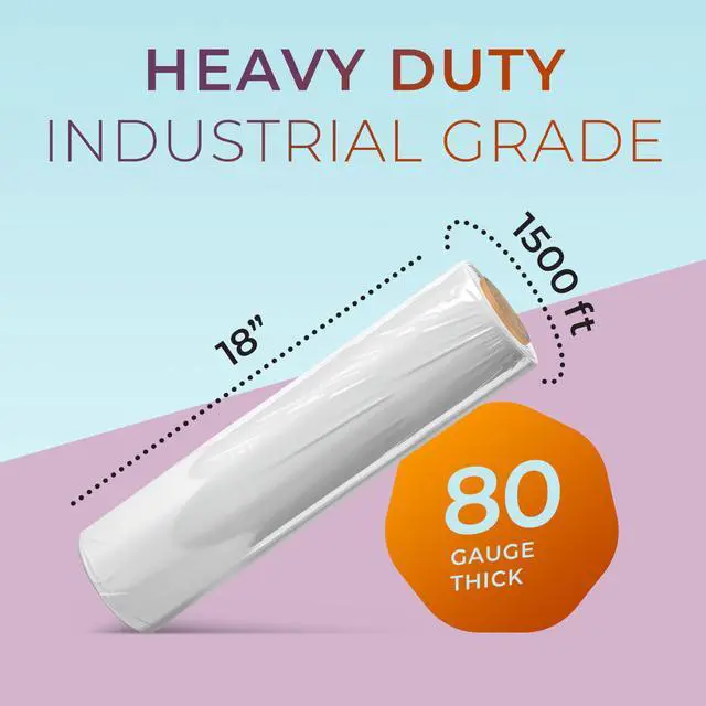 Alt view image 2 of 6 - Shrink Wrap Roll for Moving | Stretch Wrap for Packing | Heavy Duty 4 Pack | 18" x 1500' FT - 85 Gauge Thick | Ideal for Furniture, Pallets | Clear