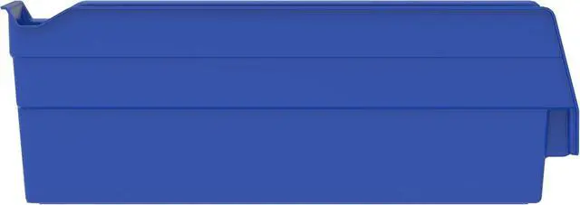 Alt view image 6 of 7 - 30110 Plastic Shelf Bins, Heavy Duty Storage Bins for Garage, Closet, and Drawer Organization, 12-Inch x 3-Inch x 4-Inch, Blue, 24-Pack