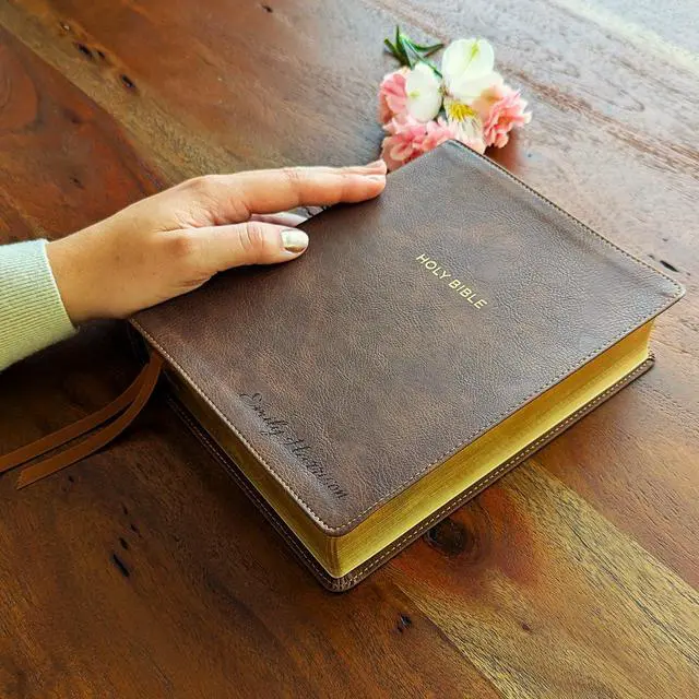 Alt view image 2 of 7 - Personalized NKJV Journaling Bible | New King James Version | Custom Engraved Name | Wide Margin Study Bible | Christian Gift for Men & Women