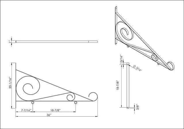 Alt view image 2 of 3 - Hanging Sign Scroll Bracket - 36"