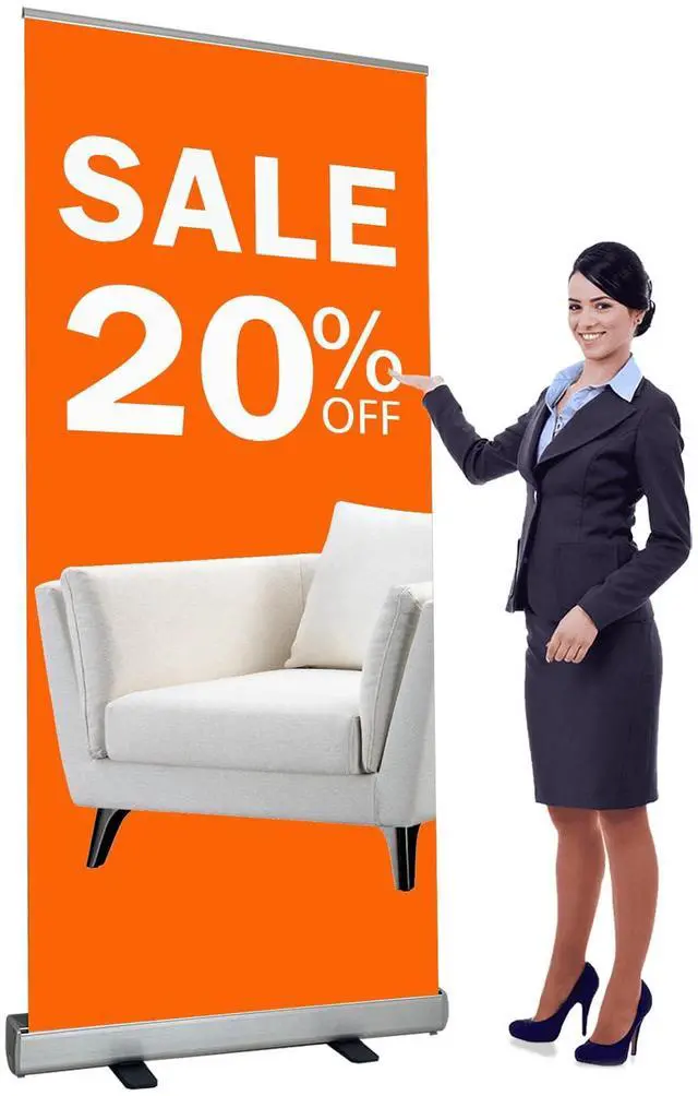 Main image of 40"x80" HEAVY-DUTY Retractable Roll Up Banner Stand with Padded Canvas Bag(Only hardware)