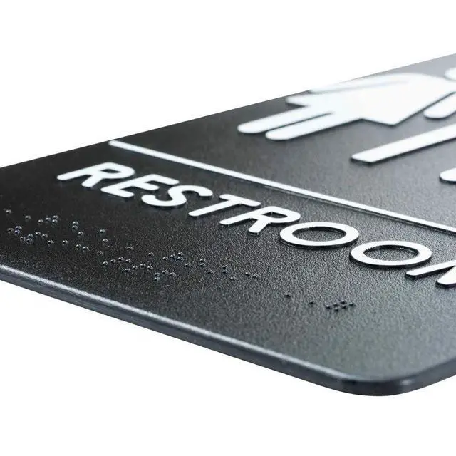 Alt view image 2 of 7 - Men's/Women's Restroom Sign for Handicap Accessible Restroom ADA-Compliant Bathroom Door Sign, Made in USA, Pack of 12