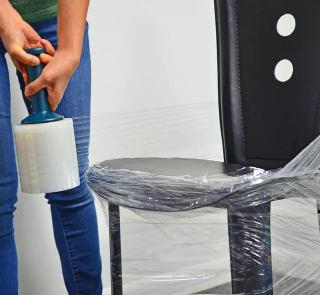 Alt view image 2 of 7 - WOD SFCB80 Heavy Duty Hand Stretch Film Wrap 80 Gauge Thick with Dispenser - Clear Shrink Wrap Ideal for Moving, Packing, & Palletizing Applications: 5" in. x 1000 Ft (12-Rolls)