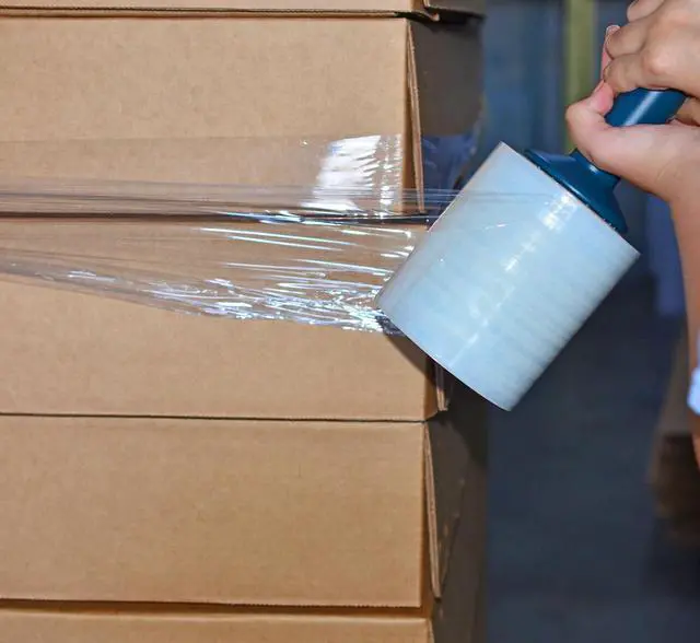Alt view image 6 of 7 - WOD SFCB80 Heavy Duty Hand Stretch Film Wrap 80 Gauge Thick with Dispenser - Clear Shrink Wrap Ideal for Moving, Packing, & Palletizing Applications: 5" in. x 1000 Ft (12-Rolls)