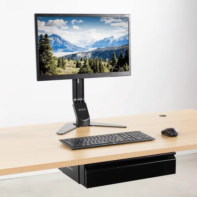 Alt view image 5 of 7 - Black 18 x 12 inch Under Desk Storage Drawer, DESK-AC03B | Smooth Slide Out Motion, Secure Home Office Storage Organizer, Steel Under Desk Drawer, Holds 11 lbs
