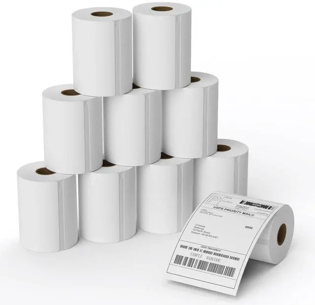 Main image of 4"x6" (10 Rolls) Direct Thermal Shipping Labels Compatible with 4XL Label Writer 1744907, 1755120, Perforated Postage Label Paper for Thermal Printer, 220 Labels/Roll