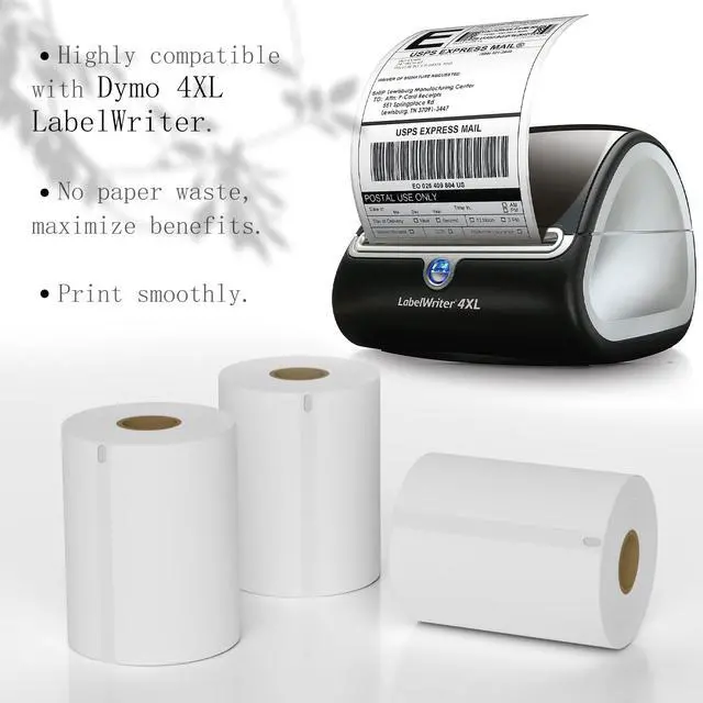 Alt view image 3 of 7 - 4"x6" (10 Rolls) Direct Thermal Shipping Labels Compatible with 4XL Label Writer 1744907, 1755120, Perforated Postage Label Paper for Thermal Printer, 220 Labels/Roll