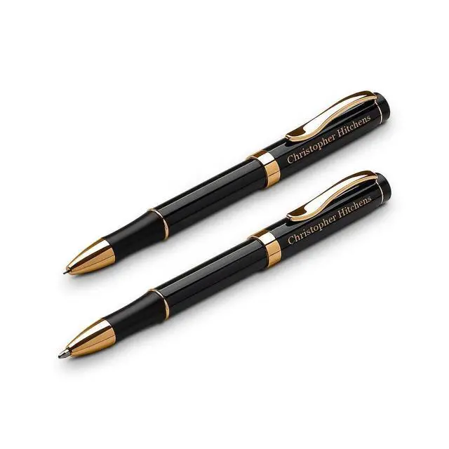 Alt view image 4 of 5 - Personalized Ballpoint Pen & Pencil Set in Rosewood Box with Custom Engraving