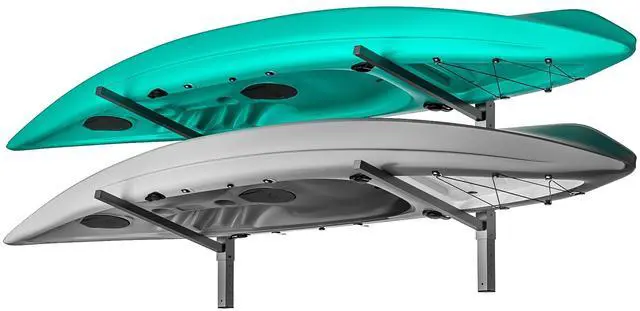 Main image of Wall Mounted Kayak Storage Rack, Adjustable Kayak Holder, Heavy Duty Canoe Rack, Indoor & Outdoor Use