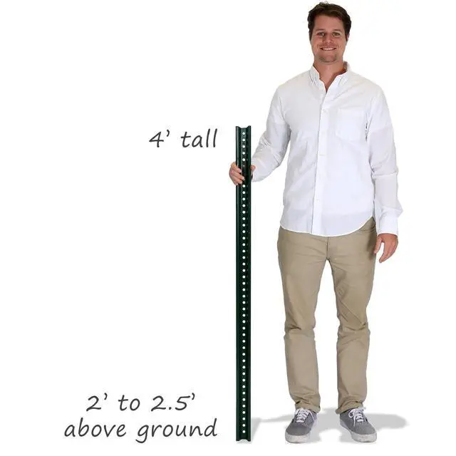 Alt view image 4 of 6 - Standard U-Channel Sign Post | 4' Tall Baked Enamel Post, Made in USA
