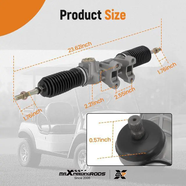Alt view image 5 of 7 - Steering Gear Box Rack and Pinion JW1-F3400-00 for Yamaha G29 Gas and Electric Golf Carts