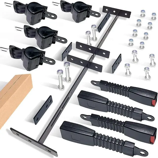 Alt view image 2 of 7 - Retractable Golf Cart Seat Belt Bracket Kit for EZGO, Club Car, Yamaha