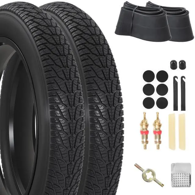 Main image of 20x4.0/ 20x3.0/ 26x4.0 Fat Bike Tires, 20x4/ 20x3/ 26x4 Fat Tire Tube and Bicycle Repair Tool Kit, Foldable Heavy Duty Off-Road Bike, Ebike Fat Tires Replacement Set