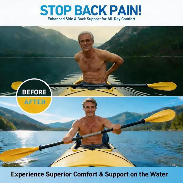 Alt view image 7 of 7 - Upgraded Kayak Seat with Back Support & Enhanced Side Support, Universal Folding Paddle Board Seat for Inflatable Kayak, Canoe, SUP, Fishing Boat