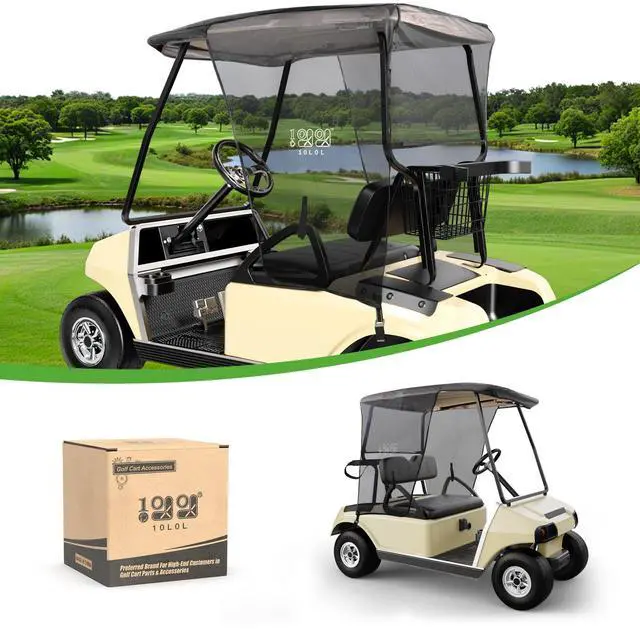 Main image of Golf Cart Sun Shade Cover for Club Car DS Precedent and EZGO TXT RXV, UV Heat Resistant Sunshade Curtain