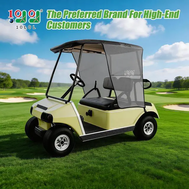 Alt view image 2 of 7 - Golf Cart Sun Shade Cover for Club Car DS Precedent and EZGO TXT RXV, UV Heat Resistant Sunshade Curtain