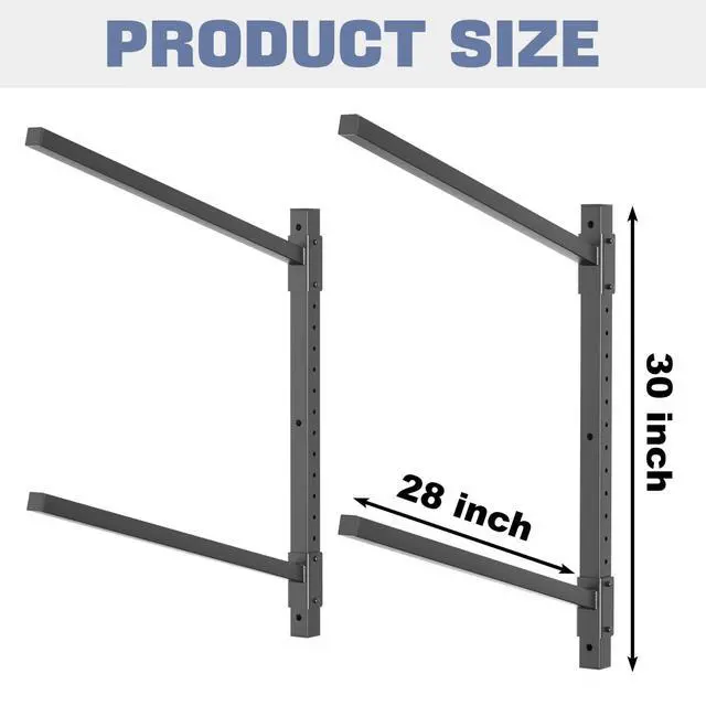 Alt view image 3 of 7 - Heavy Duty Wall Mounted Kayak Storage Rack for Garage, Adjustable Kayak Hangers for Wall, Holds Up to 220 lbs