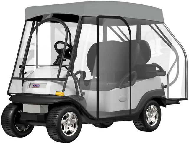 Main image of Golf Cart Enclosure - 2+2 Drivable Rain Cover for EZGO, Club Car - Durable Door Zipper, 4-Sided Clear Windows (4 Seater)