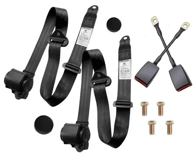 Main image of 2 Pack 3 pt Pads Adjustable Retractable Straps Cover Universal Replacement Set for Golf Cart Go Kart,Club Golf Cart,Minivan Van,SUV,UTV, VR,Pickup,Truck for Modification Seatbelt Protective Covers Kit