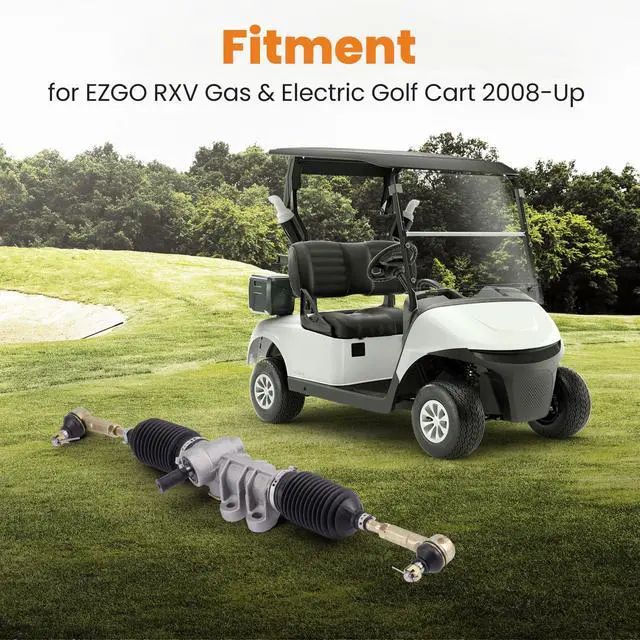 Alt view image 2 of 7 - Golf Cart Steering Gear Box Assembly for EZGO RXV 2008-Up Gas Electric Carts w/Tie Rod Ends, OEM# 601500 618329 Steering Rack and Pinion