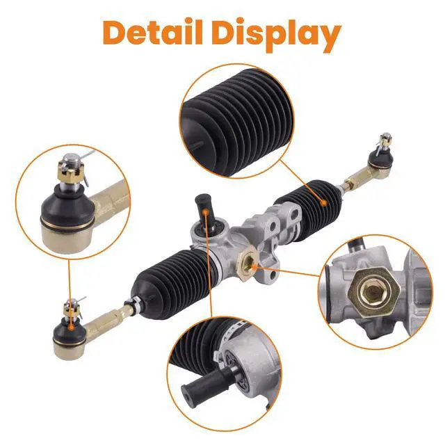 Alt view image 5 of 7 - Golf Cart Steering Gear Box Assembly for EZGO RXV 2008-Up Gas Electric Carts w/Tie Rod Ends, OEM# 601500 618329 Steering Rack and Pinion