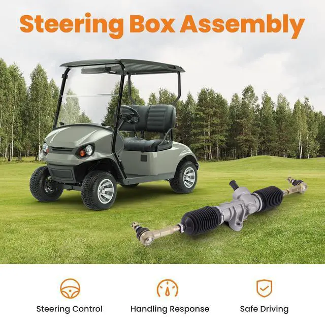 Alt view image 6 of 7 - Golf Cart Steering Gear Box Assembly for EZGO RXV 2008-Up Gas Electric Carts w/Tie Rod Ends, OEM# 601500 618329 Steering Rack and Pinion