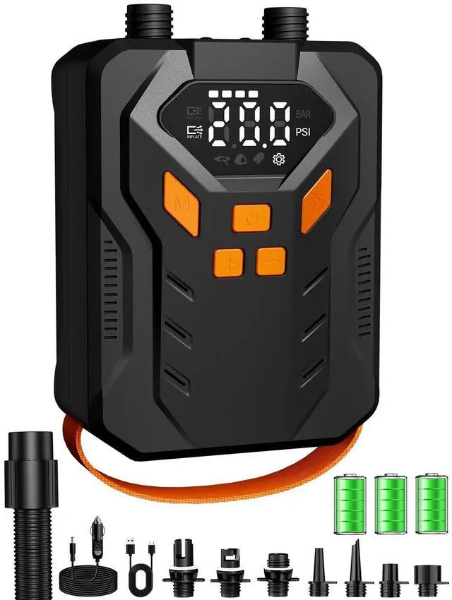 Main image of Electric Paddle Board Pump, 20PSI Portable Rechargeable SUP Air Pump, Dual Stage Inflation & Deflation, Auto-Off Air Compressor for Stand Up Paddle Boards, Surfing Kite, Tent, Boat, Kayaks