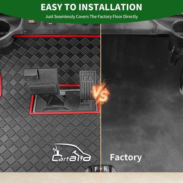 Alt view image 5 of 7 - Golf Cart Floor Liner Mat 8mm Thick Rubber Full Coverage Fit for Club Car Precedent 2004-2025 / Onward & Tempo 2017-2025 / Villager & V4L 2019-2025 Carts Upgraded Non-Slip Mats Replacement