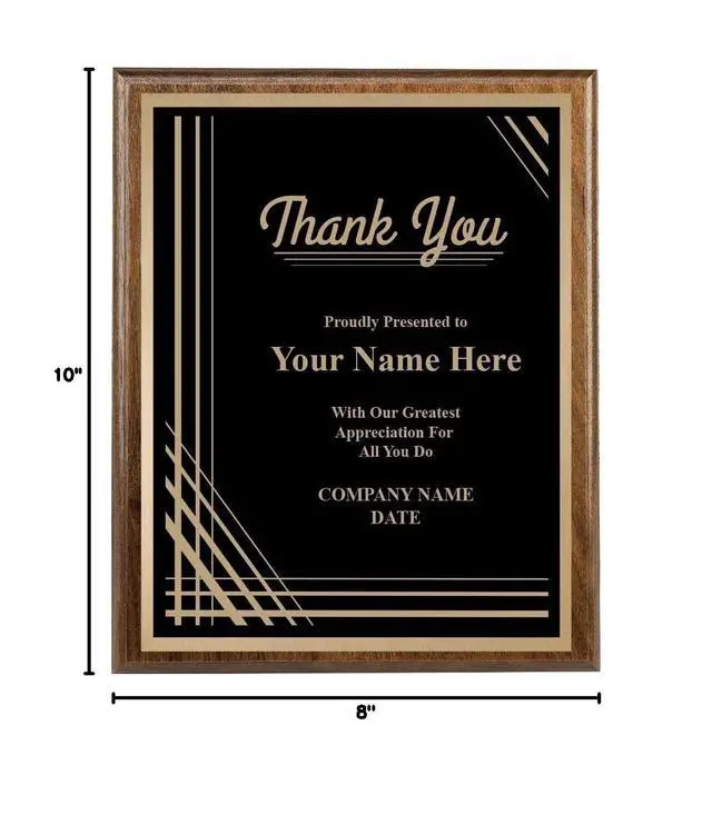 Alt view image 4 of 4 - Custom Plaque, 8x10 Recognition Trophy Corporate Award