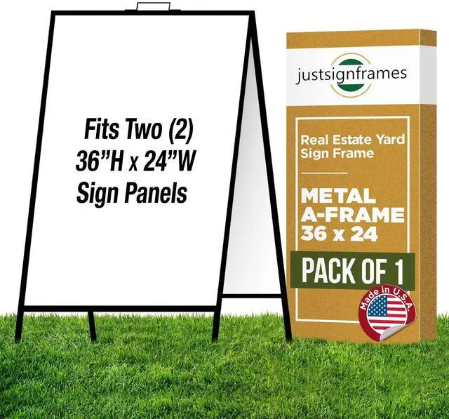 Main image of Generic A-Frame Sidewalk Portable Folding Curb Sign Stand, 36 x 24 Slide in, Black (Pack of 1), C 214