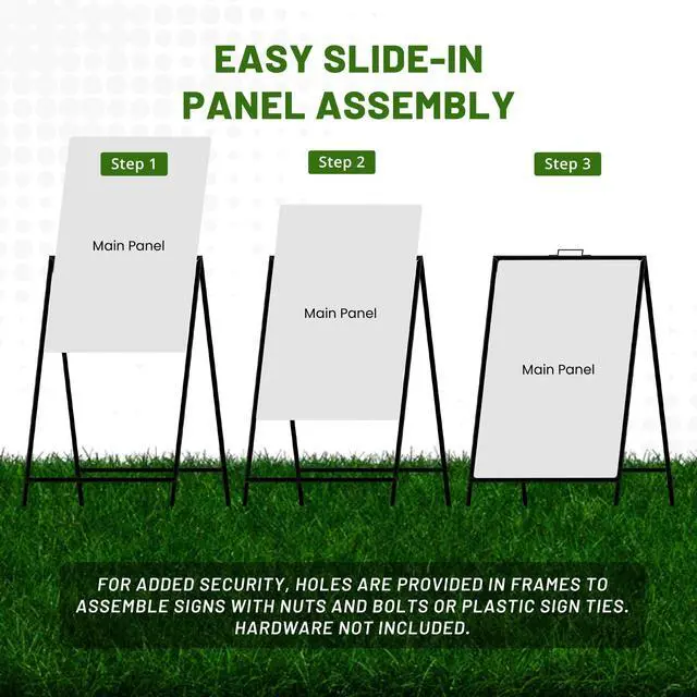 Alt view image 3 of 7 - Generic A-Frame Sidewalk Portable Folding Curb Sign Stand, 36 x 24 Slide in, Black (Pack of 1), C 214