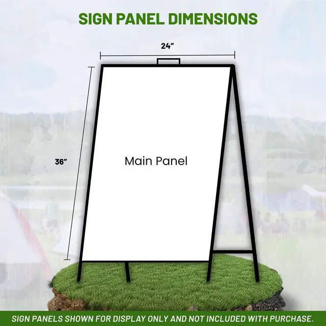 Alt view image 4 of 7 - Generic A-Frame Sidewalk Portable Folding Curb Sign Stand, 36 x 24 Slide in, Black (Pack of 1), C 214