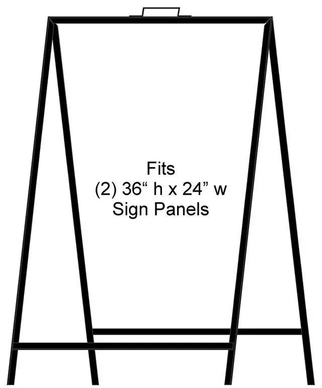 Alt view image 7 of 7 - Generic A-Frame Sidewalk Portable Folding Curb Sign Stand, 36 x 24 Slide in, Black (Pack of 1), C 214