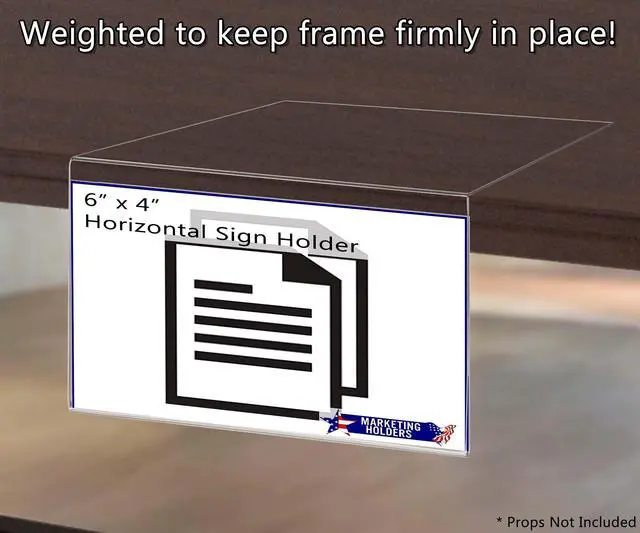 Alt view image 2 of 6 - 10 Pack Acrylic Retail Shelf Talker 6" Wide by 4" High for Product Information Inventory Name Tags and UPC Labels Clear Side Loading Moveable Sign Holder