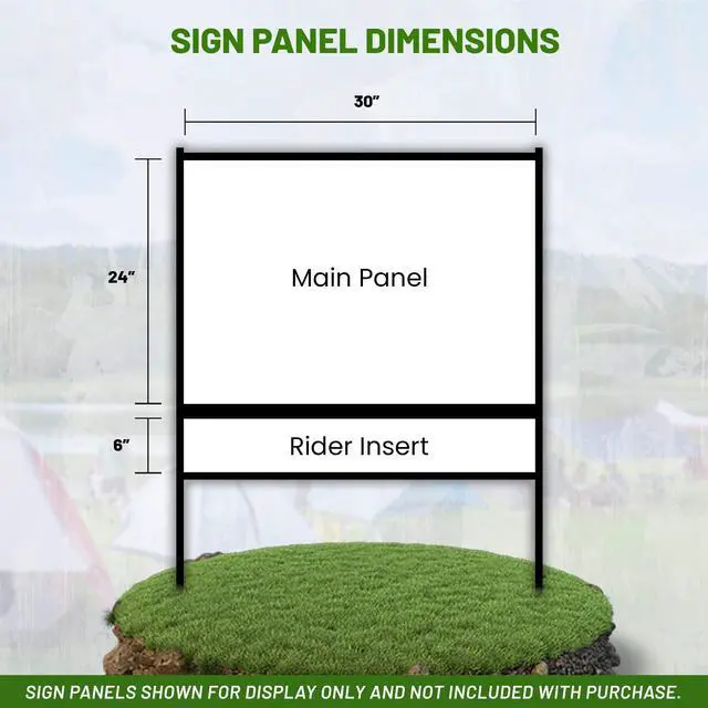 Alt view image 4 of 6 - Real Estate Metal Yard Sign H-Frame with Rider (Pack of 1) - Open House Signs for Real Estate - Yard Sign Stand & Real Estate Sign Holder - 24 x 30 Slide-In with Rider