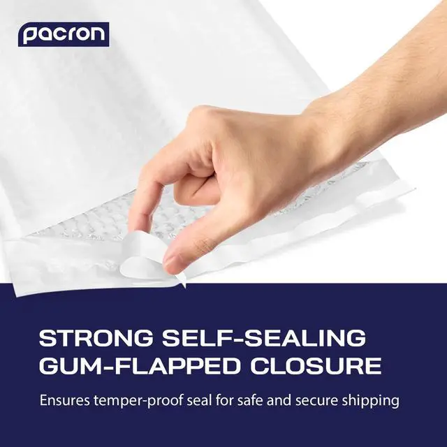 Alt view image 3 of 7 - 100-Pack Waterproof Poly Bubble Mailers 10.5 x 16 - Thick, Durable, Instant Seal Envelopes with Strong Adhesive - Protective Shipping Mailers for Jewelry, Cosmetics, SD Cards, USB Cables