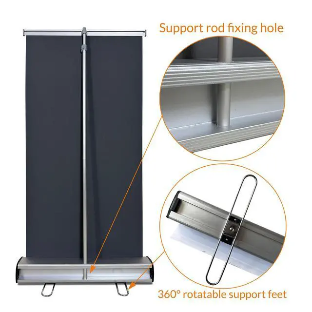 Alt view image 5 of 7 - 24"x40" Standard Retractable Roll Up Banner Stand with Padded Canvas Bag(Stand Only)