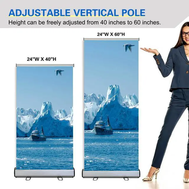 Alt view image 6 of 7 - 24"x40" Standard Retractable Roll Up Banner Stand with Padded Canvas Bag(Stand Only)