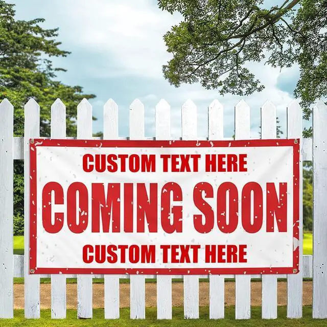 Alt view image 5 of 6 - Custom Vinyl Banner Multiple Sizes Coming Soon Business Coming Soon Outdoor Weatherproof Industrial Yard Signs 6 Grommets Personalized Text Here 36x72Inches