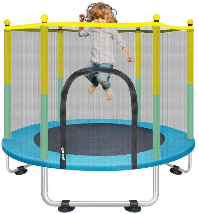 Main image of Indoor Trampoline for Kids Ages 1-8, 55" Small Outdoor Toddler Trampoline | Safety Enclosure Net, No-Gap Safe Design, Baby Round Jumping Mat, Recreational Trampolines Birthday Gifts for Boys Girls