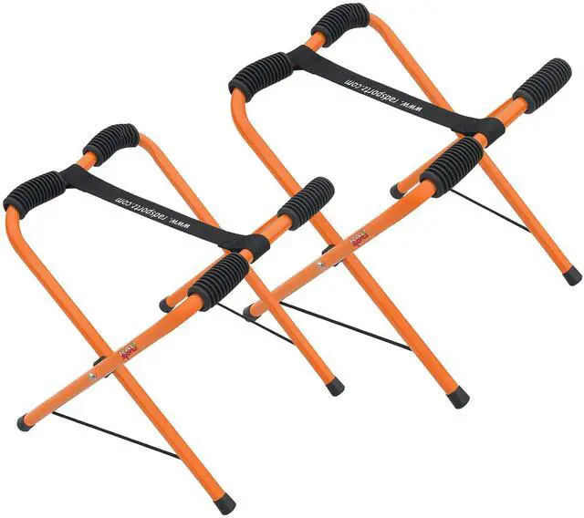 Main image of Kayak Storage Racks - Set of 2 Portable Folding Boat Stands for Garage, Shed, or Dock with Rubber Padding and Storage Carry Bag by (Orange)