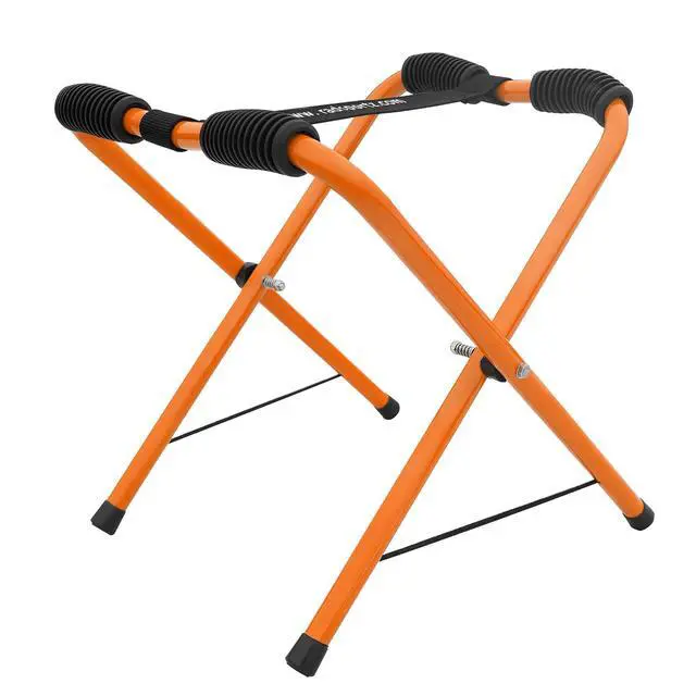 Alt view image 4 of 7 - Kayak Storage Racks - Set of 2 Portable Folding Boat Stands for Garage, Shed, or Dock with Rubber Padding and Storage Carry Bag by (Orange)