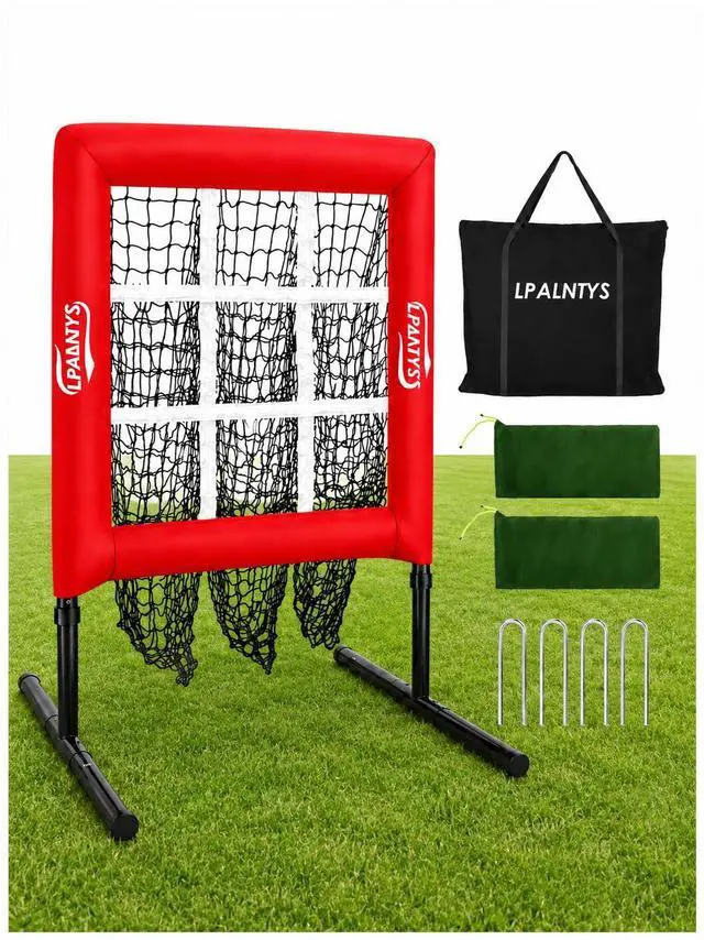 Main image of 9 Hole Pitching Net with Strike Zone,Improve Baseball Softball Accuracy Training, Adjust Height to 45 Inches, Portable Set up, Indoor Outdoor Practice for Beginner and Professional