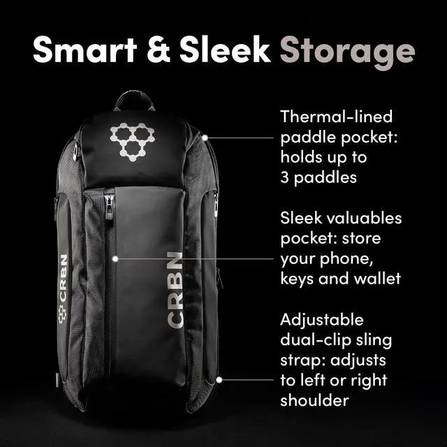 Alt view image 2 of 7 - Sling Bag - Pro Team Pickleball Bag - Water-Resistant Pickleball Paddle Bag Holds 3 Paddles, Balls & More